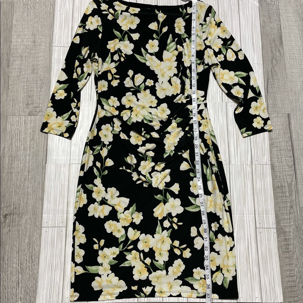 Lauren Ralph Lauren Floral Print Jersey midi dress long sleeve. - Picture 9 of 14